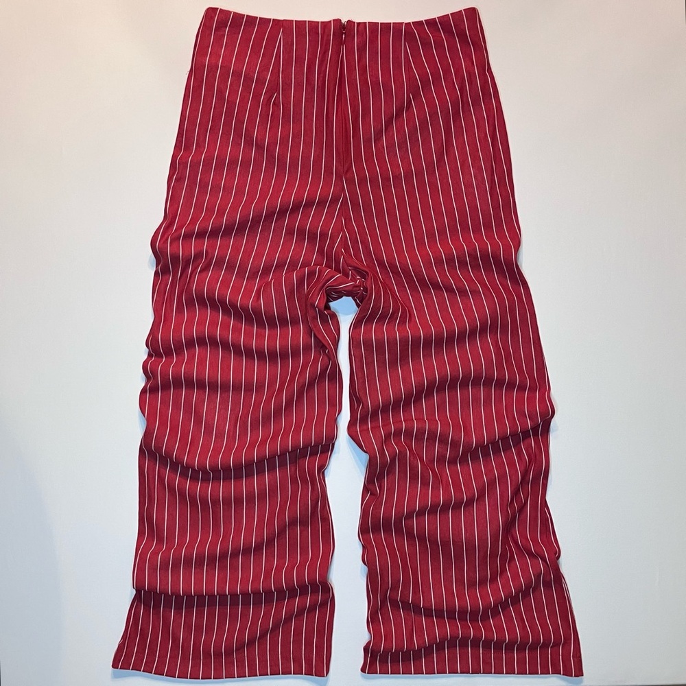 Miramar By Sirena Striped Red & White Cropped Flowy Pants Capris Women's Small - Picture 4 of 5
